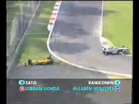 Monza 2002 Kimi Räikkönen and Takuma Sato Crash 💥