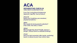 Reparenting Check-In:  ACA Guided Meditation