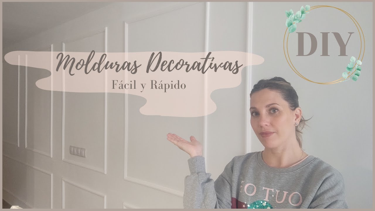COMO COLOCAR MOLDURAS DECORATIVAS DE POLIESTIRENO EN LA PARED!!!!DIY||FÁCIL Y ECONÓMICO