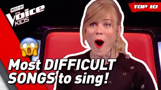 TOP 10 | The HARDEST SONGS to sing in The Voice Kids! 😵(part 1)