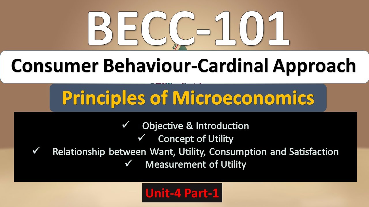 BECC 101 CONSUMER BEHAVIOUR (UNIT 4) PART-1