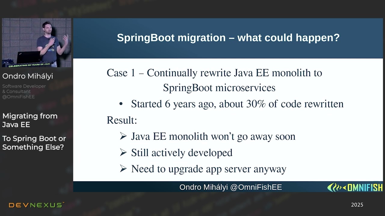Devnexus 2025 - Migrating from Java EE: to Spring Boot or Something Else - Ondro Mihályi