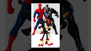 shadow spider-man and Venom mashup #shadowthehedgehog #digitalartist #digitalart #shorts