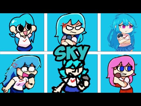 FNF Sky But Every Time It's Sky x Boyfriend Turn Different Opponent's
