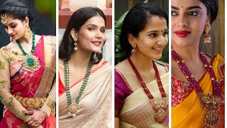 Fabulous Contrast Color Saree Jewellery Ideas // Jewellery ideas contrast jewellery for saree 2020 video