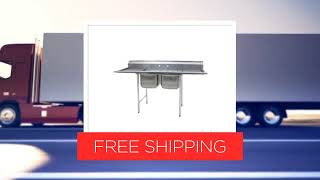 Eagle Group 414-24-2 Commercial Sink, (2) Two Compartment, Stainless Steel Construction with Galvanized Steel Legs and without Drainboard - 57.5" W