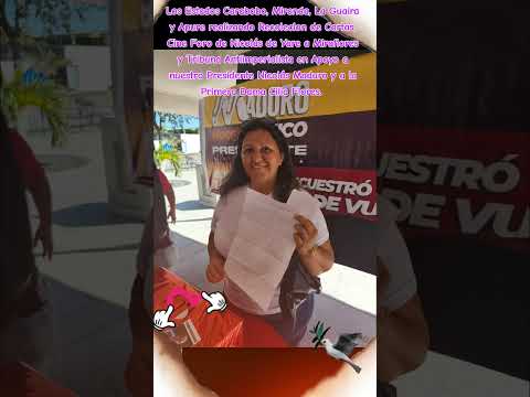 Los Estados Carabobo Miranda La Guaira y Apure realizando Recolecion de Cartas Cine Foro de Nicolás.