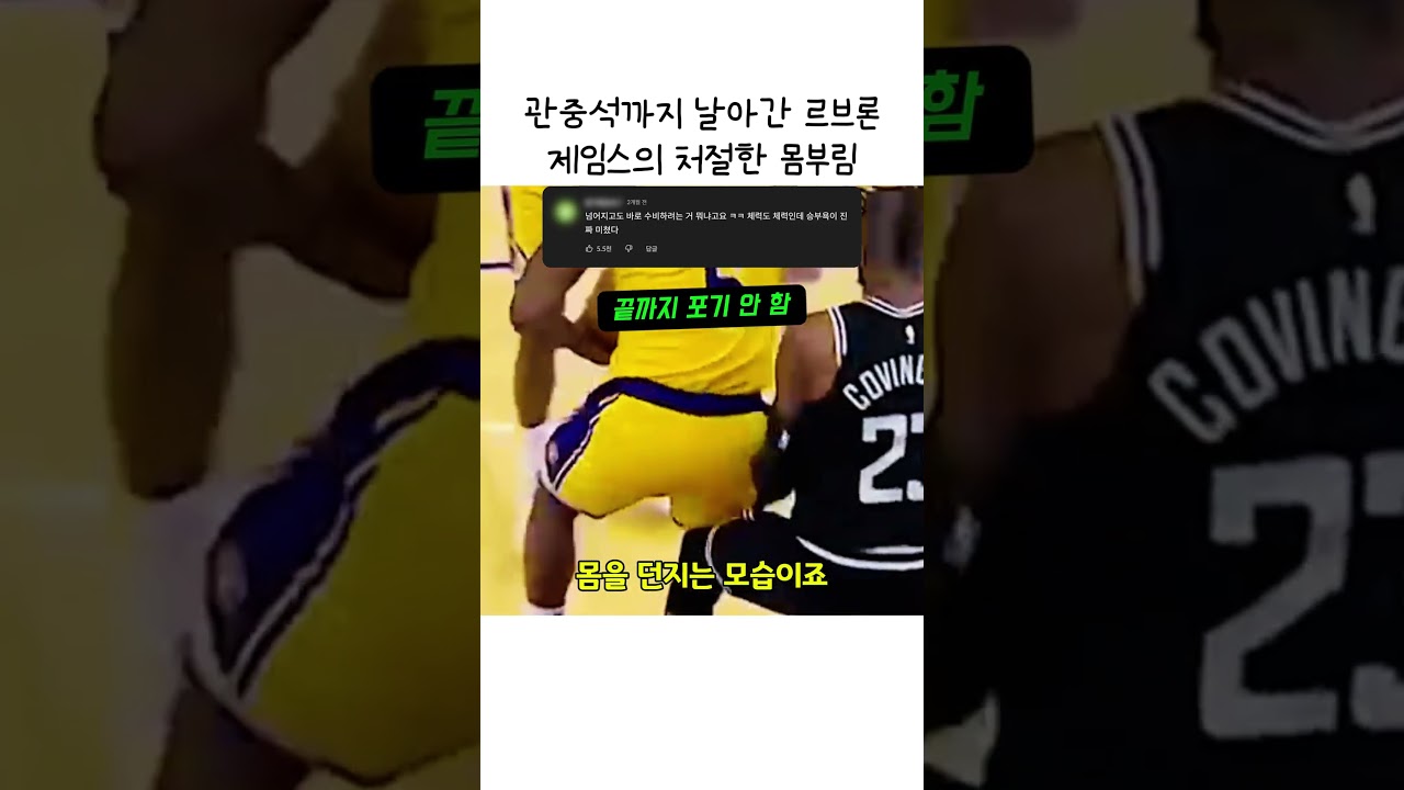 관중석까지 날아간 르브론 제임스의 처절한 몸부림 #르브론제임스 #NBA #LA레이커스 #농구 #LeBronJames #LALakers #하이라이트 #스포츠