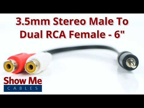 3.5mm Stereo Male To Dual RCA Female Adapter #932