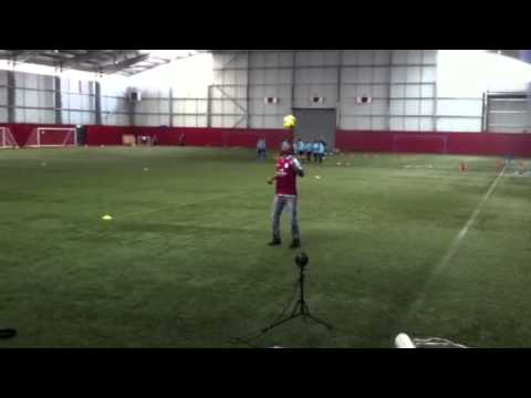 Yacouba Sylla ball juggling at Aston Villa training ground.