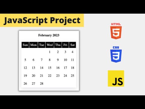 Create a Monthly Calendar | JavaScript Project Tutorial For Beginners