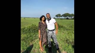 Actor Will Smith and Model Chanel Iman in Serengeti, Tanzania Africa