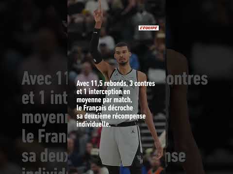 🤩 Victor Wembanyama a remporté le premier trophée individuel NBA, le défenseur de l’année #shorts
