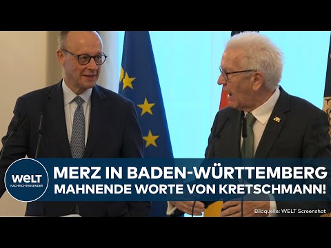 Video Thumbnail: BADEN-WÜRTTEMBERG: Merz besucht Kretschmann! Mahnende Worte an den Kanzler
