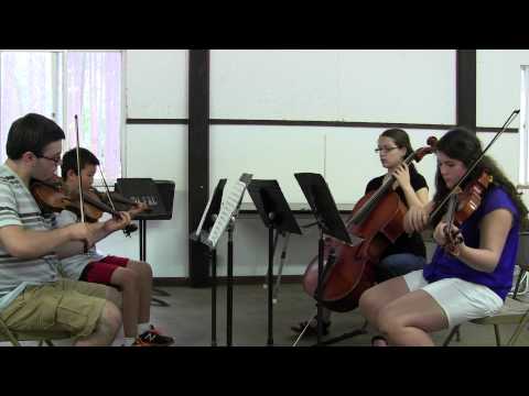 Blue Lake Suzuki Strings Family Camp - Chamber Music - Mozart's String Quartet No.8 Fugue in F Major