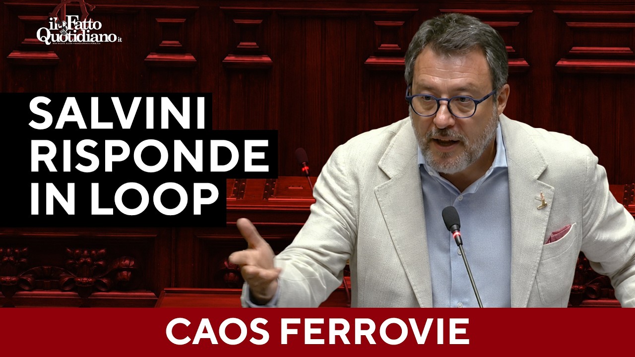 “Ritardi? 24% colpa di fattori esterni”. Salvini risponde in loop alle domande sul caos ferrovie