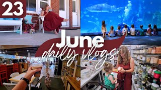 JUNE 23 VLOG | breakfast restaurant, aquarium, coffee shop, boba game, out to dinner, tjmaxx + more