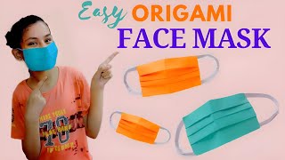 How to make a paper mask 😷/DIY easy paper mask/origami face mask