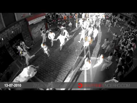July 13 2010 encierro with El Pilar bulls in Pamplona