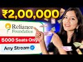 100% Scholarship for College Students 🤯 ₹2,00,000 Reliance Foundation Scholarship (Online)