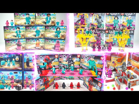 All LEGO Squid Game Set| 오징어 게임 | 123 Soleil | Dalgona | Tug of War | Glass Bridge | Unofficial LEGO