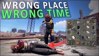 He LOGGED OUT in the WORST PLACE! - Rust Solo Survival #7