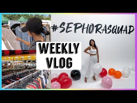 SEPHORA SQUAD LAUNCH PARTY & ROSE BOWL FLEA MARKET | Vlog Video