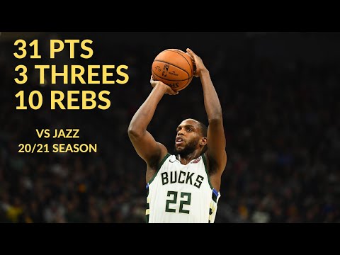 Khris Middleton 31 Pts 3 Threes 10 Rebs 4 Asts Highlights vs Utah Jazz | NBA 20/21 Season