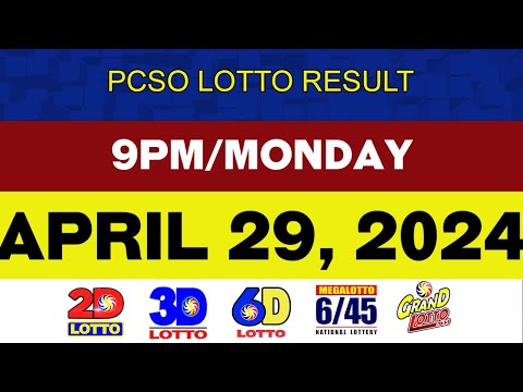 Lotto Result Today APRIL 29 9pm Ez2 Swertres 2D 3D 4D 6/45 6/55 PCSO