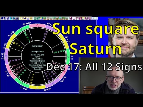Wed Dec 17 2025 astrology: ALL 12 SIGNS, Sun squ Saturn