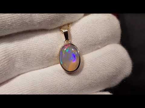 Beautiful Clear Opal Pendant in Gold