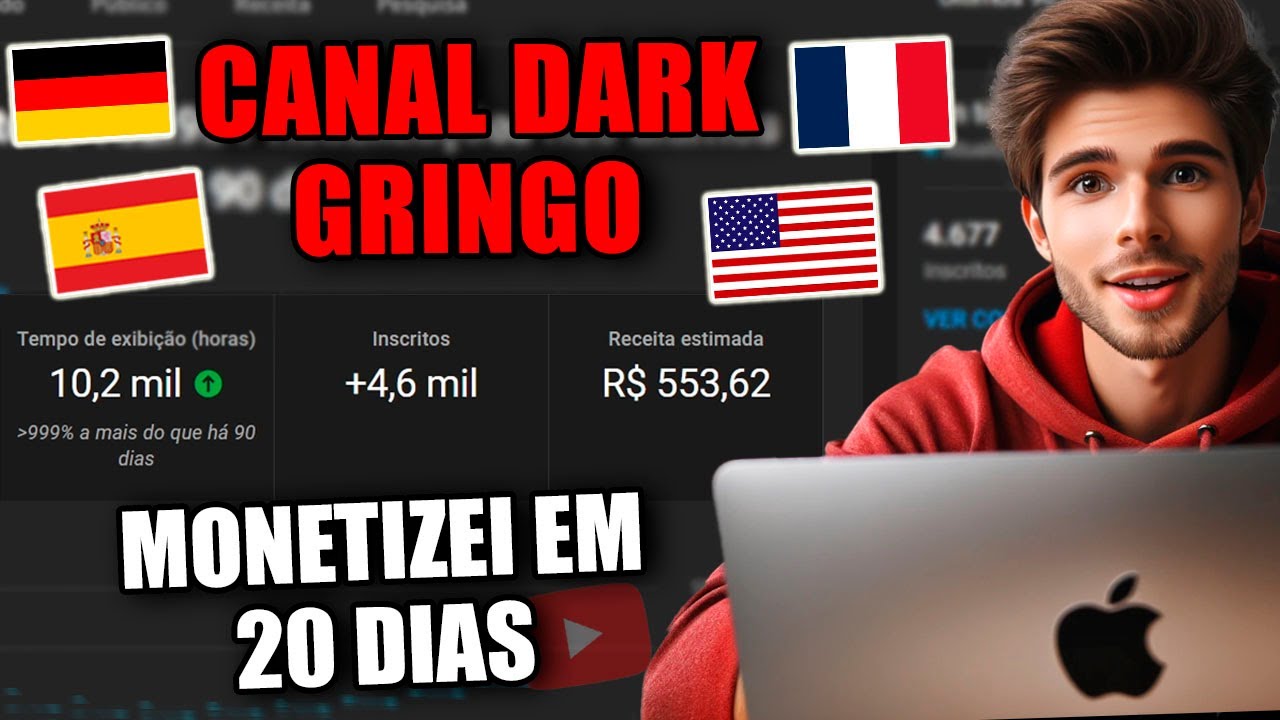 COMO MONETIZAR UM CANAL DARK GRINGO RÁPIDO NO YOUTUBE - MONETIZEI COM 9 VÍDEOS - (PASSO A PASSO)