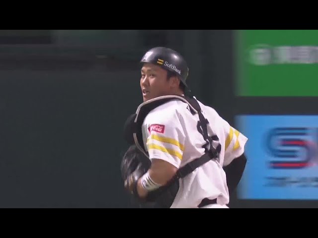 【3回表】タイムリーに続いて守備でも猛アピール!! ホークス・海野隆司が好送球で魅せた!! 2022年3月3日 福岡ソフトバンクホークス 対 中日ドラゴンズ