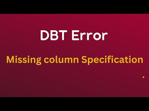 Missing Column Specification