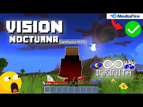 🌒UNLIMITED NIGHT VISION in MCPE & BEDROCK! Texture/Addons