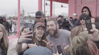 Post Malone unveils one-of-a-kind hot pink Raising Cane's store in Midvale, Utah