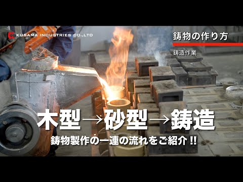 この写真の場合、4 つの異なるピースが同じ鋳物から作られ、これら 4 つのピースのそれぞれの半分のモデルが同じペアのモデル プレート上に組み立てられます。これらのピースのうち 3 つについては、コアが追加されます。 (写真の黄土色のシリンダー) 写真の右側には、中子を備えた鋳型の底部があり、鋳型の上部の中央に鋳物が見えます。重りや通気口は通常、成形業者によって手作業で作られますが、まだ切断されていません。