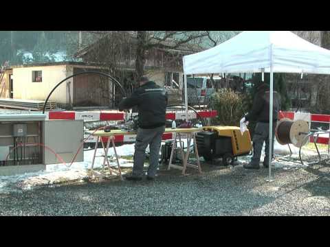 Glasfaserkabel in Microrohr Einblasen - Infra-Com Swiss