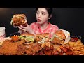 SUB Gigantic Chicken Huge Chicken Burger Mukbang Asmr Jalapeño Burger Fries Cheese Sticks