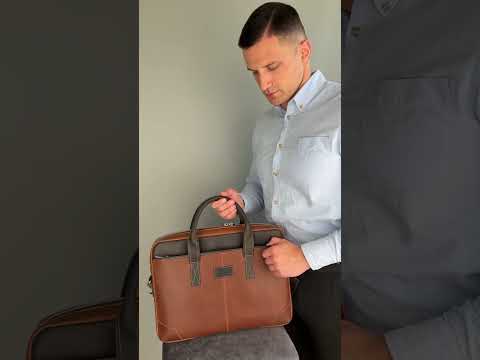 Сумка кожаная для ноутбука Tom Stone 717 R-Br светло-коричневая MacBook 16' - фото 1 - id-p1411732996