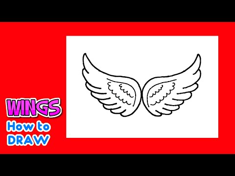 How to draw Wings | Wings sketch | Simple Angel Wings drawing