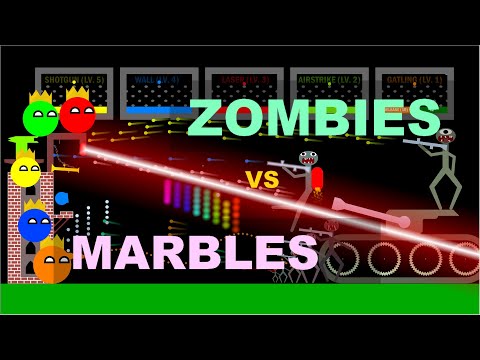 Marbles VS Zombies Battle - Stickman Zombie Survival (Algodoo)