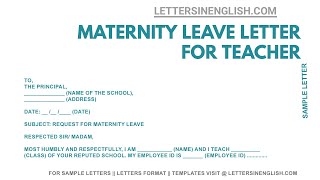 Maternity Leave Application for Teacher – Leave Application for School Teacher To Principal