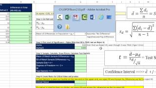 Excel 2013 Statistical Analysis #68: Matched/Paired Samples Population Differences Sigma NOT Known