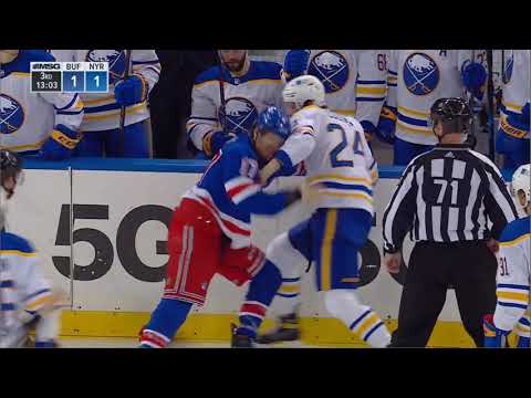 NHL Fight - Sabres @ Rangers - Cozens vs Rooney - 27 04 2021