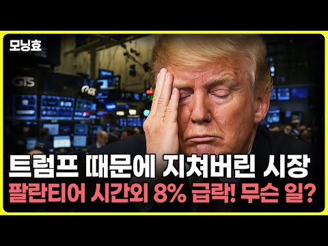[모닝효] 트럼프 때문에 지쳐버린 시장, 팔란티어 시간외 8% 급락! 무슨 일?