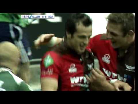 Cais Daniel Evans try. London  Irish 25 - 27 Scarlets