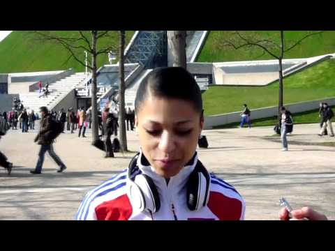 Interview Floria Gueï à Bercy 2011 (Europe d'athlé en salle)