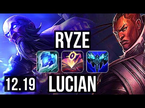 RYZE vs LUCIAN (MID) | 500+ games, 10/3/7 | EUW Diamond | 12.19