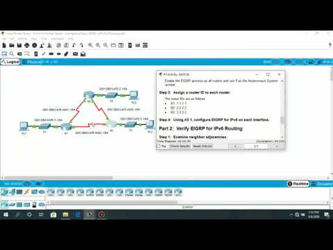 6 4 3 4 Packet Tracer   Configuring Basic EIGRP with IPv6 Routing